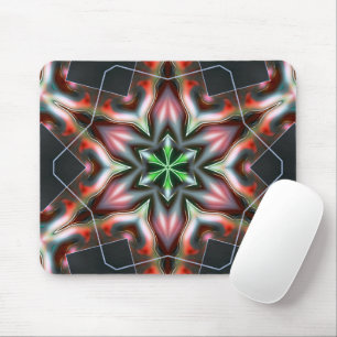 Star or flower cracking metallic armour, red matte mouse pad