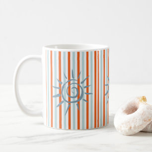 Star Orange Blue Stripe Mug