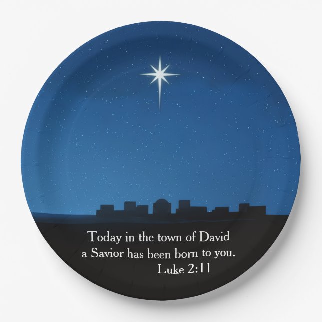 Star over Bethlehem - symbol of the birth of Jesus Paper Plate (Front)