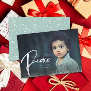 Star Over Peace On Earth Religious Christmas Photo Holiday Card