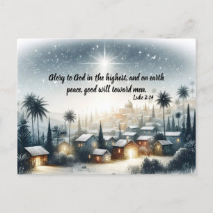 Star Over Stillness Christmas  Holiday Postcard