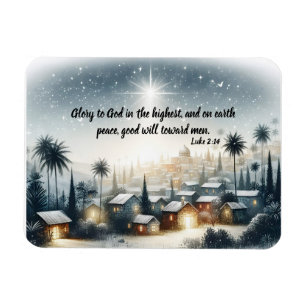 Star Over Stillness Christmas Magnet