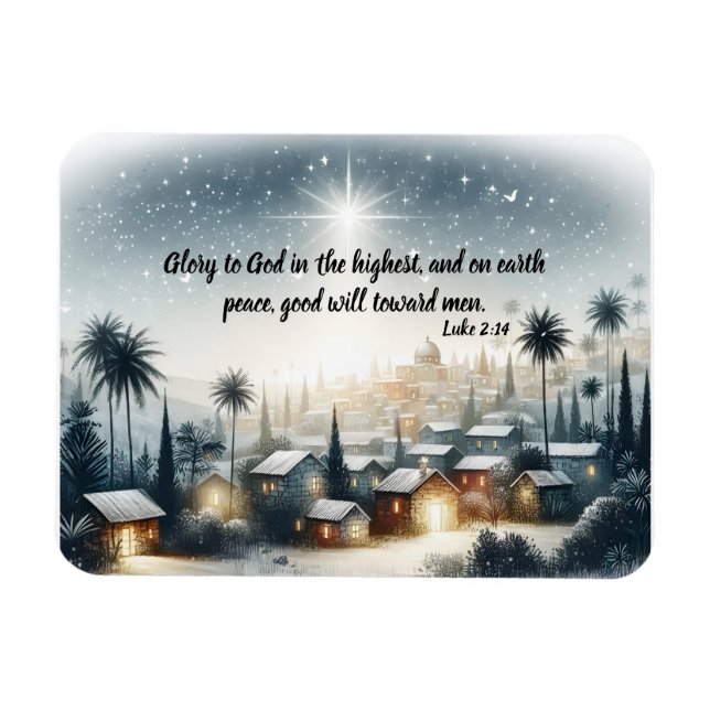 Star Over Stillness Christmas  Magnet (Horizontal)