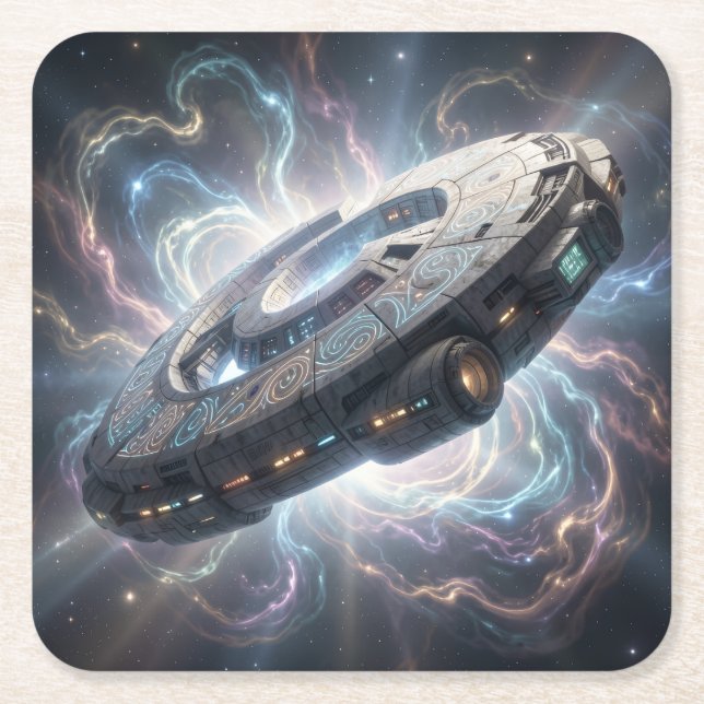 Star Path – Journey Through the Universe´8 Square Paper Coaster (Front)