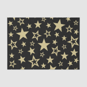 Star Pattern Black and Gold Tissue Paper