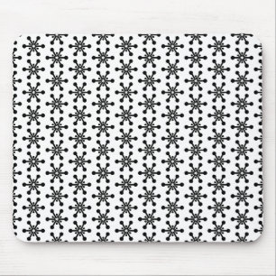 Star Pattern - Black on White Mouse Pad