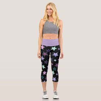 Star Pattern Capri Leggings