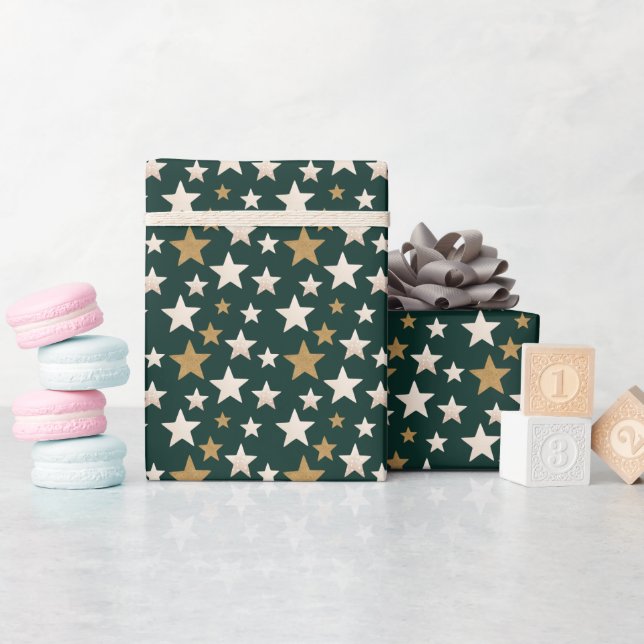 Star Pattern Elegant Classy Wrapping Paper (Baby Shower)