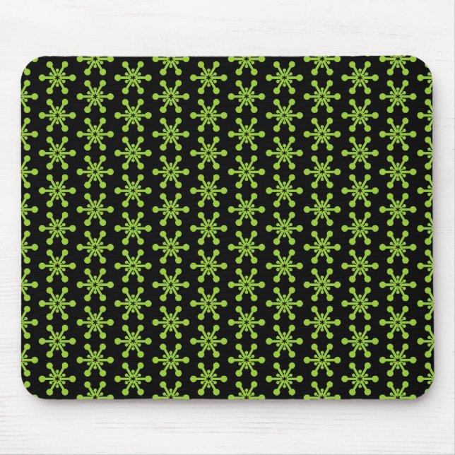Star Pattern - Green on Black Mouse Pad (Front)