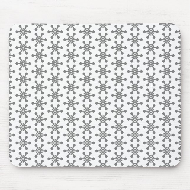Star Pattern - Grey on White Mouse Pad (Front)