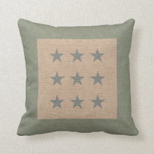 Star Pattern in Seafoam Green and Beach Blue Cushion