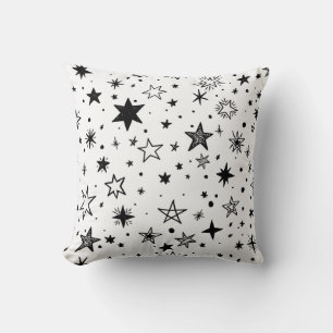 Star pattern on a white background cushion