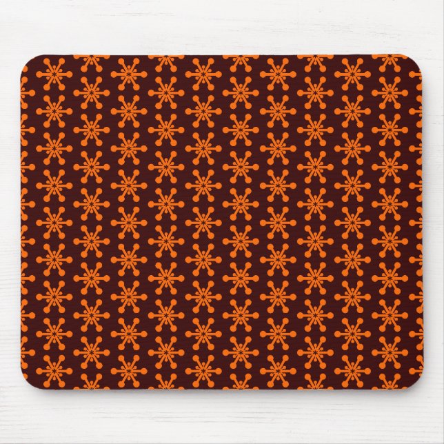 Star Pattern - Orange on Dark Brown 330000 Mouse Pad (Front)