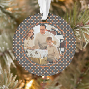 Star Pattern Photo Christmas Personalised Ornament