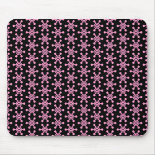 Star Pattern - Pink on Black Mouse Pad