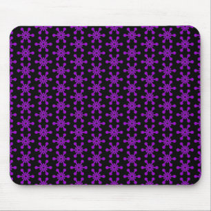 Star Pattern - Purple on Black Mouse Pad