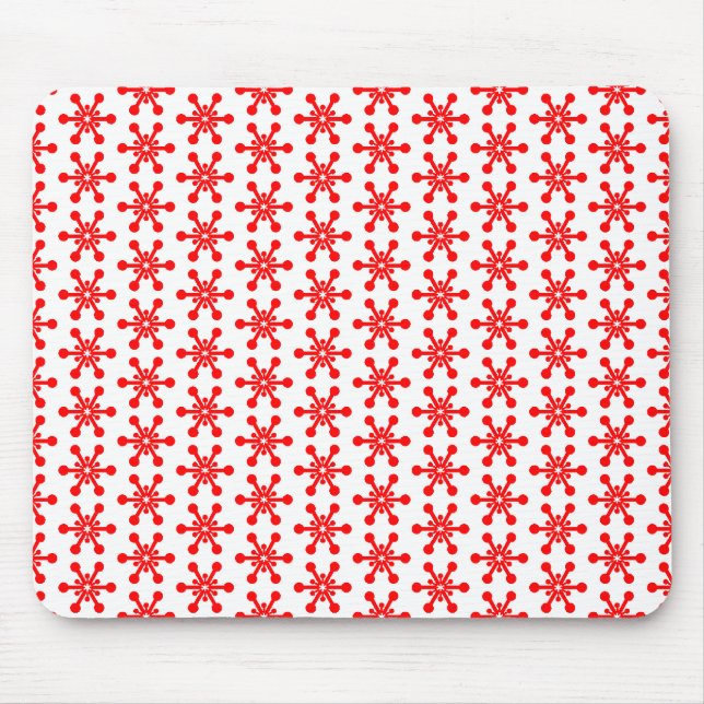Star Pattern - Red on White Mouse Pad (Front)