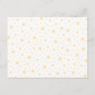 Star Pattern, White and Non-metallic Gold Colour. Postcard