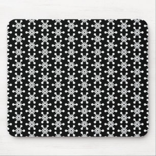 Star Pattern - White on Black Mouse Pad