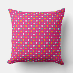 Star Pattern: White, Orange, and Teal Star Cushion