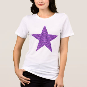 Star patterned in diamonds - violet and orchid Tri-Blend shirt