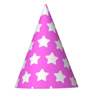 Star Patterned Pink Party Hat