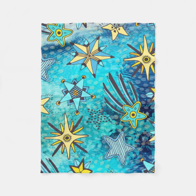 Star Patterns  Fleece Blanket (Front)
