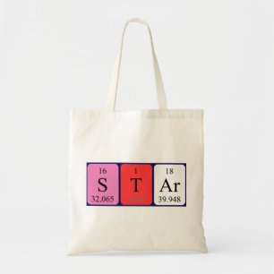 Star periodic table name tote bag