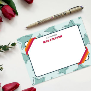 Star Personalised Teacher End of the Year Note Thank You Card