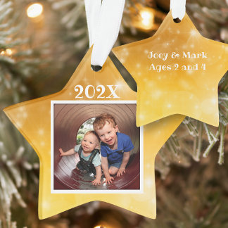 Star Photo Kids Keepsake Dated Christmas Ornament