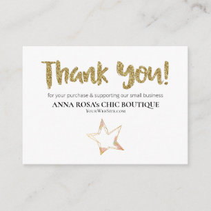 *~* STAR Pink -  Logo THANK YOU QR AP8 Review Enclosure Card