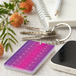 Star Pink Pattern Key Ring