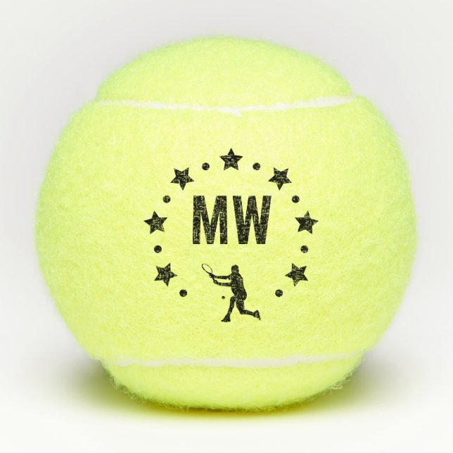 Star Player Monogrammed Tennis Balls (Front)