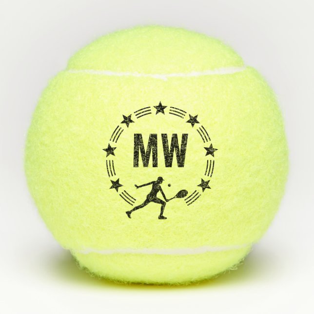 Star Player Monogrammed Tennis Balls (Front)