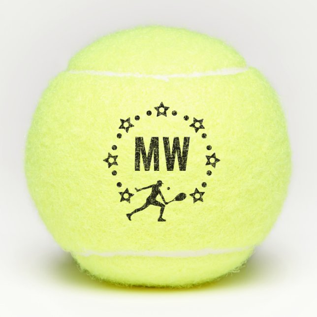 Star Player Monogrammed Tennis Balls (Front)