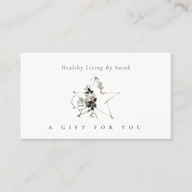 Star Poinsettia Leafy Festive Gift Certificate (Front)