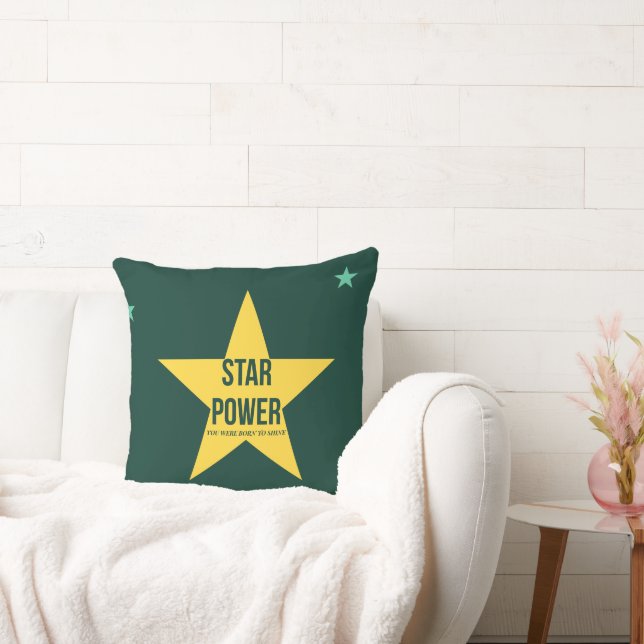 Star Power — 90s Retro Throw Pillow  (Couch)
