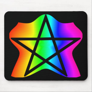 Star Rainbow Pentagram Mouse Pad