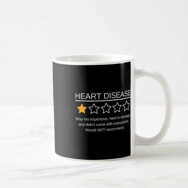 Star Rating Heart Attack Funny Heart Disease Aware Coffee Mug (Right)