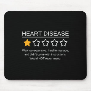 Star Rating Heart Attack Funny Heart Disease Aware Mouse Pad