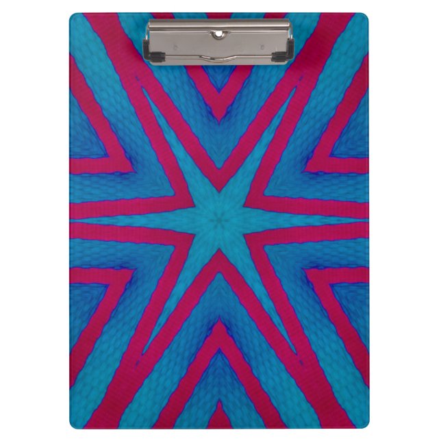 Star Red and Blue Geometric Clipboard (Front)