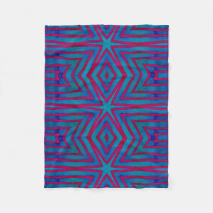 Star Red and Blue Geometric Fleece Blanket