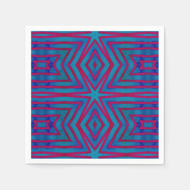 Star Red and Blue Geometric Napkin (Front)