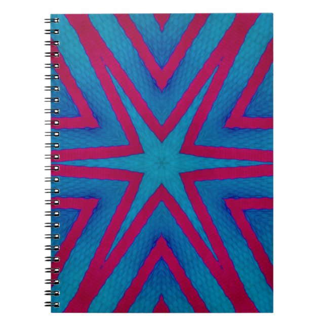 Star Red and Blue Geometric Notebook (Front)