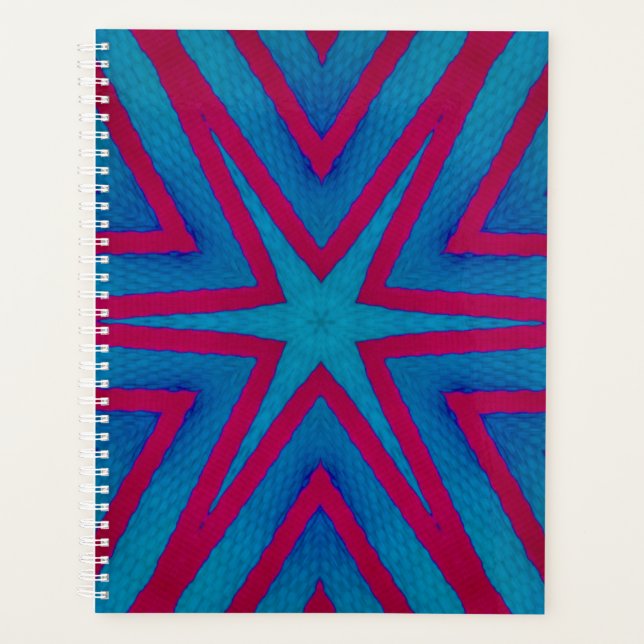 Star Red and Blue Geometric Planner (Front)