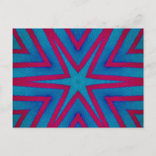Star Red and Blue Geometric Postcard