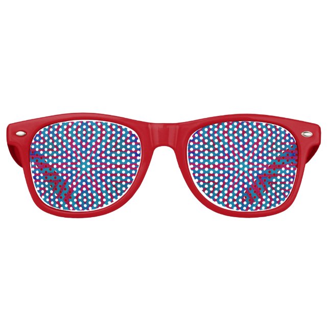 Star Red and Blue Geometric Retro Sunglasses (Front)