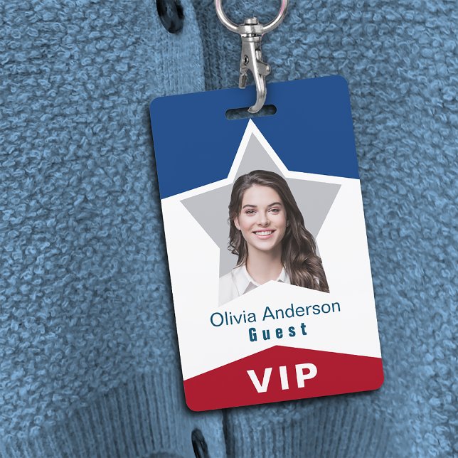 Star Red White Blue VIP Photo ID ID Badge (Creator Uploaded)
