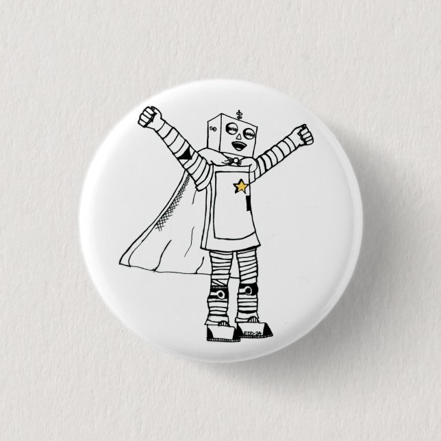 Star Robot Superhero Button (Front)