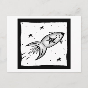 Star Rocketship - nd Postcard